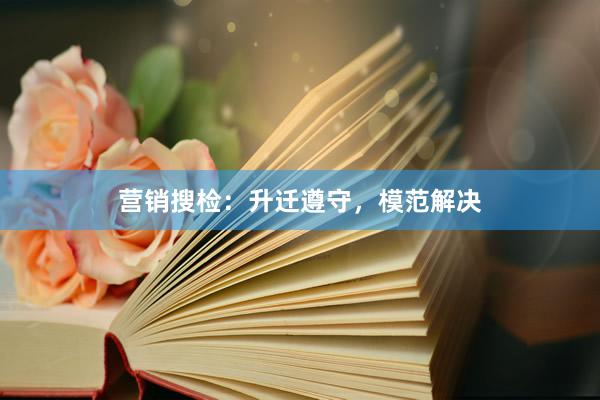营销搜检：升迁遵守，模范解决